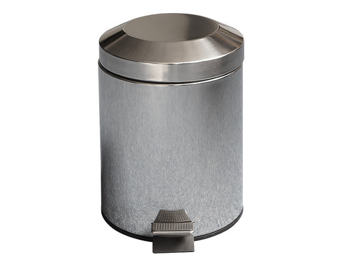 Zoid Stainless Steel Trash Can with Contoured Lid,Round, 5 L (1.32 GAL) - Utopia Alley - 1
